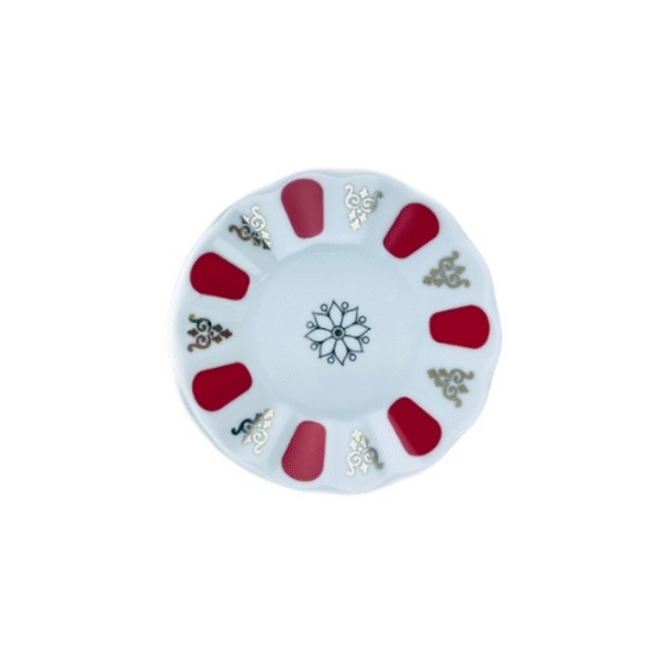 Plate Tea Porcelain Red 12pcs