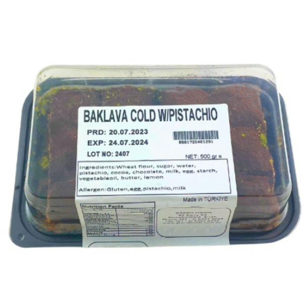 BAKLAVA PISTACHIO W MILK 400GX18